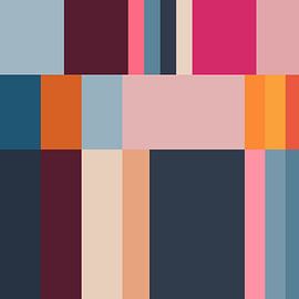 Modern abstract minimalist geometric art in bright pastel colors II by Dina Dankers