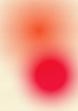 Retro jaren 70 neon kunst. Abstract verloop in oranje, roze, wit van Dina Dankers