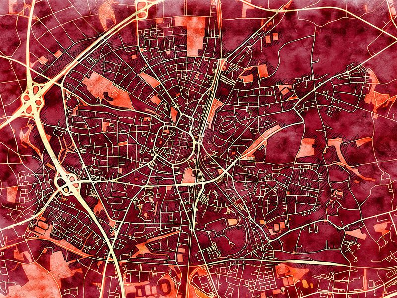 Kaart van Recklinghausen in de stijl 'Amber Autumn' van Maporia