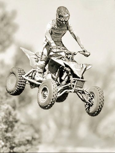 Sprung mit dem Quad
