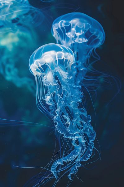Unterwasserwelt mit Quallen von Poster Art Shop