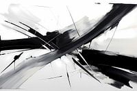 Abstract schilderij monochroom, zwart wit