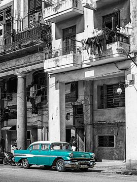 Klassieke auto Havana Cuba Kleurensleutel van Carina Buchspies