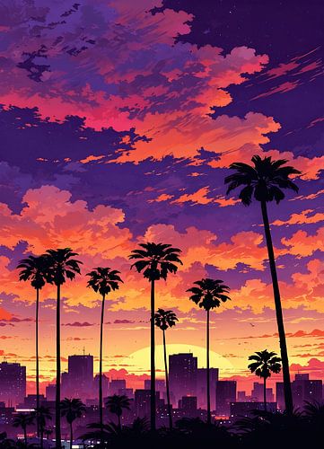 Coucher de soleil tropical Paysage urbain