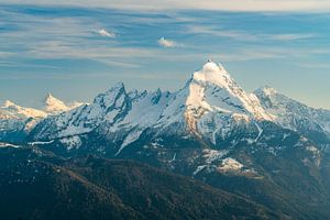 Blick auf den verschneiten Watzmann
