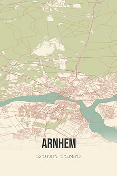 Vintage landkaart van Arnhem (Gelderland)