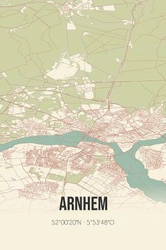 Vintage landkaart van Arnhem (Gelderland) van Rezona