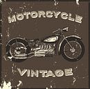 Motorfiets in vintage poster van Atelier Liesjes thumbnail