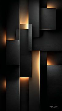 Abstraktes Schwarz mit zartem Gold