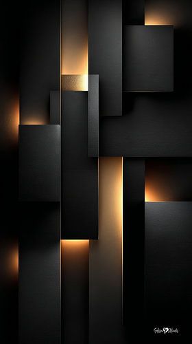 abstract zwart met zacht goud