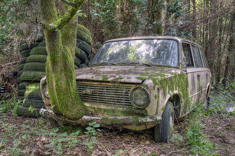 verlaten plaats - oude roestige auto van Carina Buchspies
