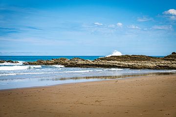 itzurun beach or zumaia beach in spain