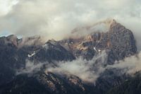 Hochkönig mountains with clouds during golden hour