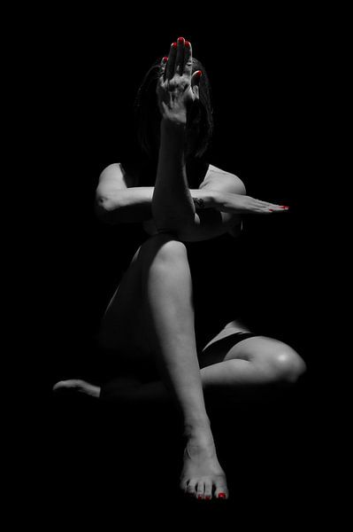 Silhouette in der Stille - Künstlerische Schwarz-Weiß-Fotografie von Edward Draijer