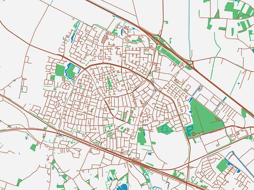 Kaart van Zevenaar in de stijl Urban Ivory