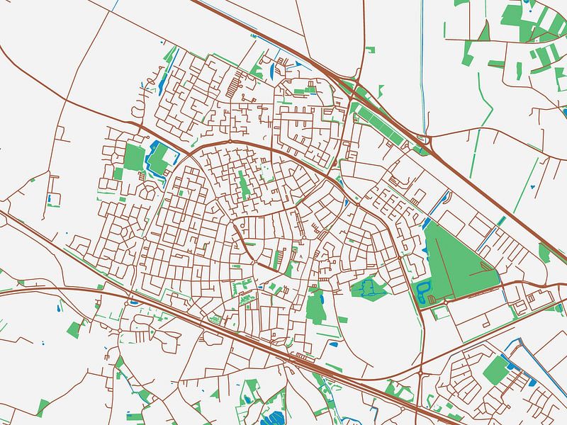 Kaart van Zevenaar in de stijl Urban Ivory van De Kaartenwinkel