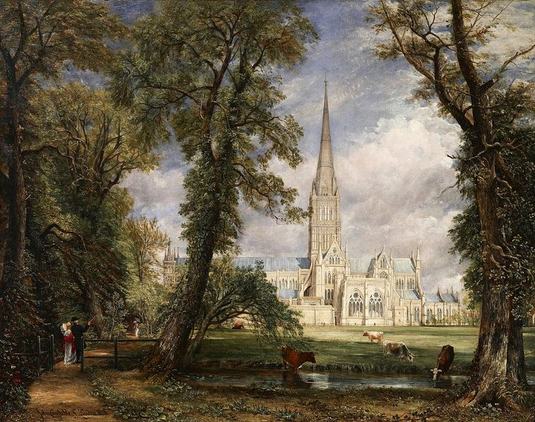 Die Kathedrale von Salisbury vom Bischofsgarten aus, John Constable von Meisterhafte Meister