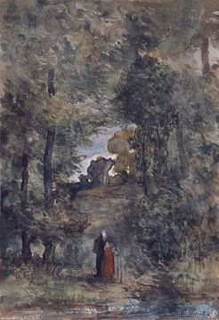 Waldlandschaft mit weiblicher Figur, Eugène Smits, 1871