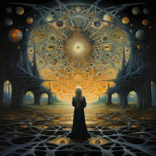 Spiritual image with a beautiful woman