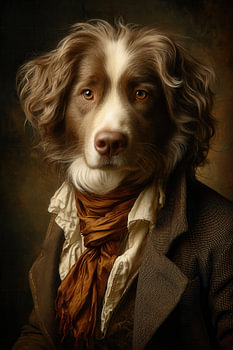 The Literary Libertine - Baroque dog portrait