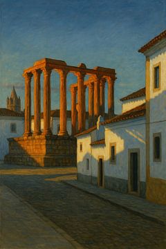 Évora bij zonsondergang - Gouden stilte tussen Romeinse zuilen