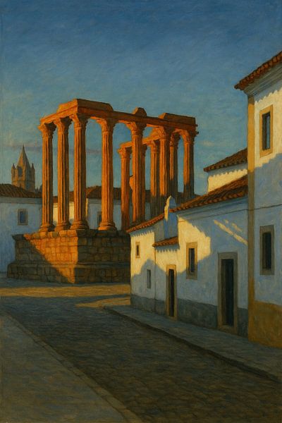 Évora bij zonsondergang - Gouden stilte tussen Romeinse zuilen van Travel Shop