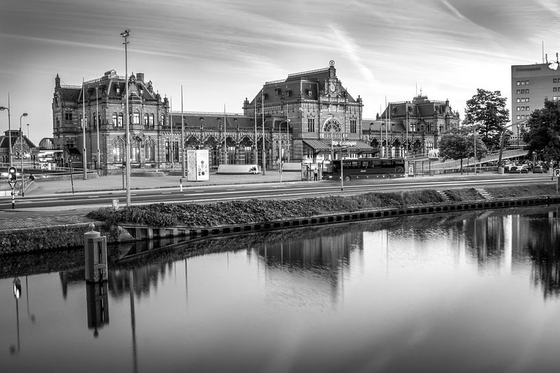 Central Station Groningen, Netherlands, Hoofdstation (black&white) by Klaske Kuperus