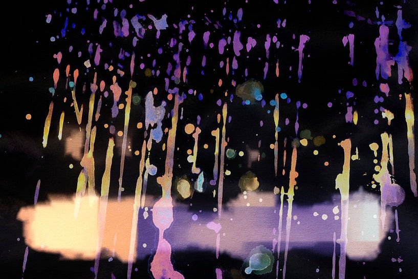 Mitternachts Regen Abstraktion von FRESH Fine Art