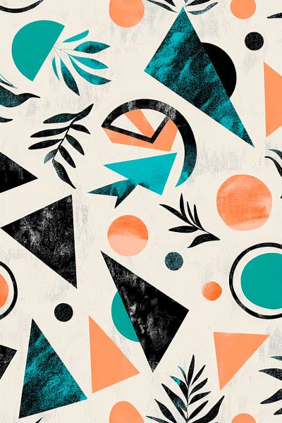 Geometric patterns in soft colours by Poster Art Shop