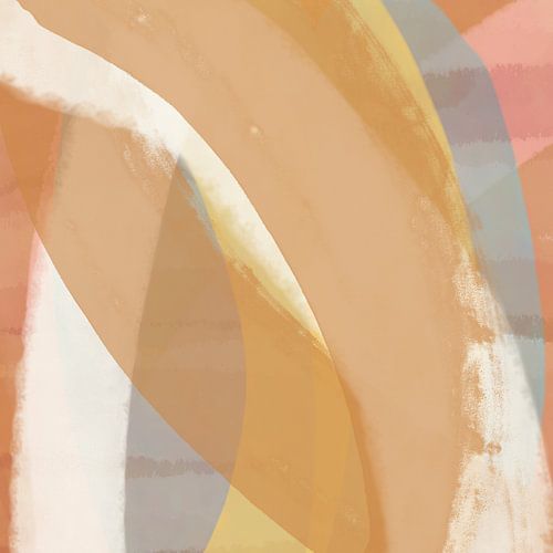 Peinture abstraite en jaune, gris, rose