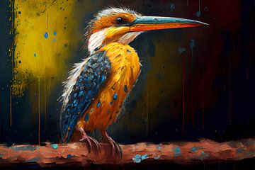 Portrait of a Yellow-billed Kingfisher by Whale & Sons