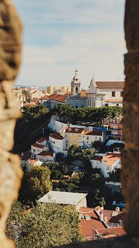 Lissabon Straatzicht van Bovenaf