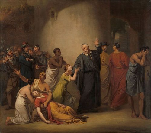 L'abnégation du prédicateur Hambroeck sur Formose, 1662, Jan Willem Pieneman, 1810.