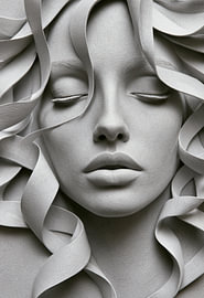 Sculptural Portrait of a Woman in Grey by SPEQ ART