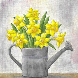Narcissen in gieter van Sandra Steinke