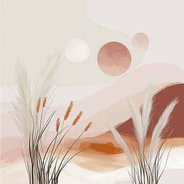 Boho pampasgras print van Mel Digital Art