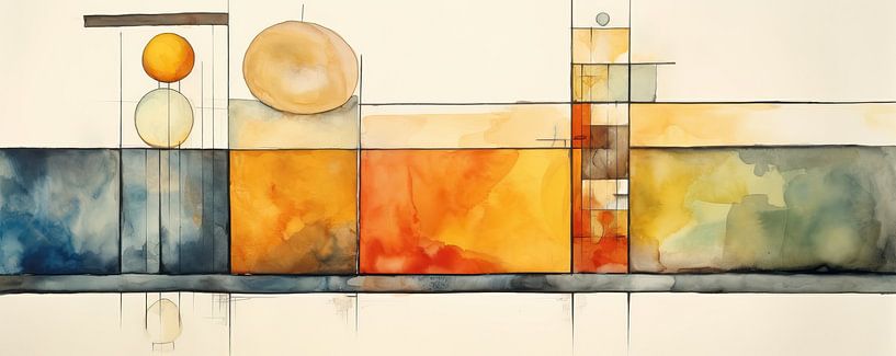 Aquarel Abstract 67965 van Abstract Schilderij