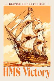 HMS Victory Lord Nelson Ship of the Line - Flat Design Illustration by SPJE ART