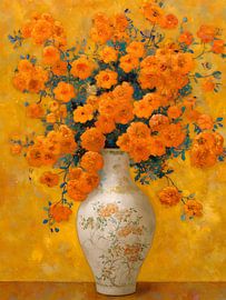 Leuchtende Ringelblumen in einer Vase von IamHome Studio