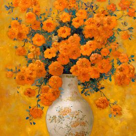 Felle goudsbloemen in een vaas van IamHome Studio