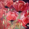 klaprozen..."poppies in red..."(schilderij) van Els Fonteine