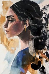 Modern abstract portret van een vrouw