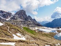 Majestic Three Peaks in South Tyrol - iconic mountain massif of the Dolomites, spectacular in light, shape and alpine landscape