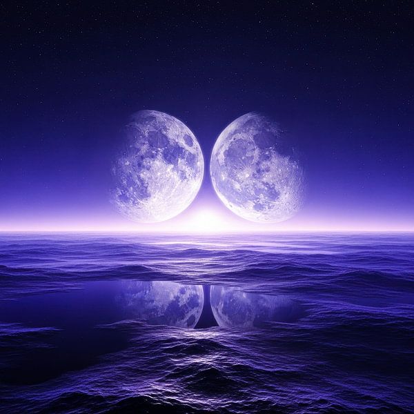 Der Horizont der Zwillingsmonde von Agunk Visionary Art