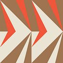 Retro geometrie met driehoeken in Bauhaus-stijl in bruin en oranje 3 van Dina Dankers thumbnail