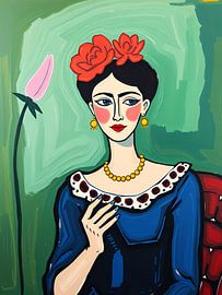 La beauté audacieuse en bleu sur haroulita