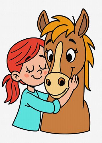 Une tendre étreinte entre l'homme et le cheval