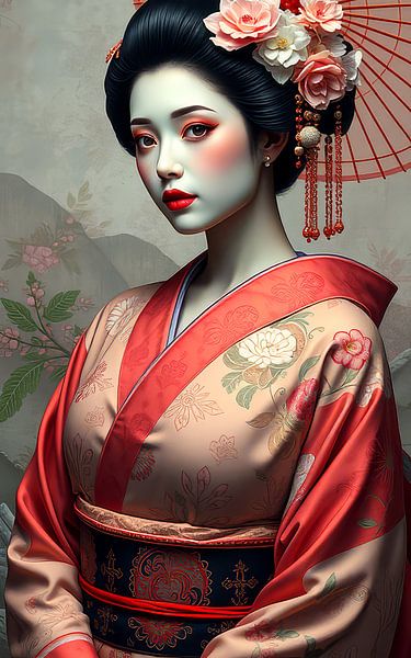 Portrait Geisha japonaise par Egon Zitter