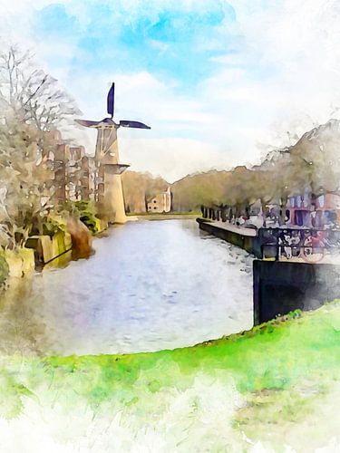 Museummolen De Walvisch in Schiedam, Zuid-Holland.