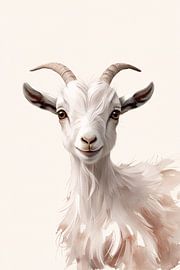 Verträumte Ziege mit sanften Farben von Art & Soul Creations